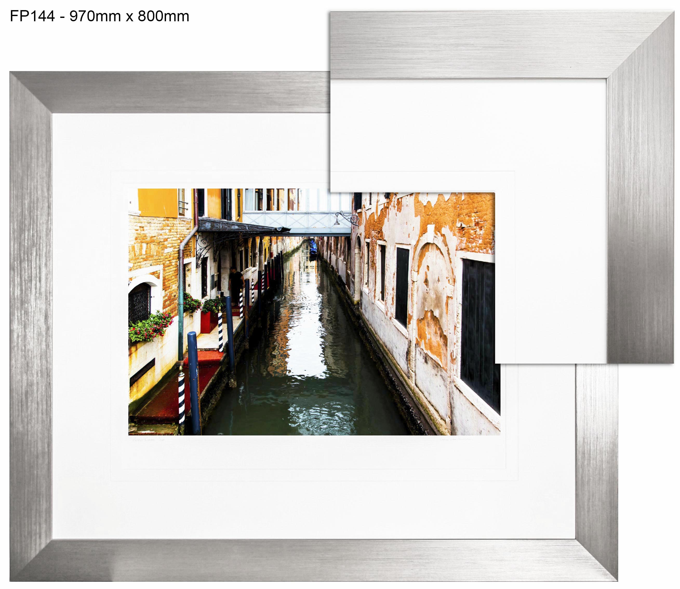 FP144 Wall décor art framed print building façade silver frame